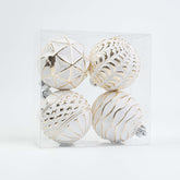 120MM WHITE WASHING ORNAMENT 4PCS IN PVC BOX