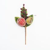 14" MIXED BEADED FRUIT BERRY MAGNOLIA LEAF PICK