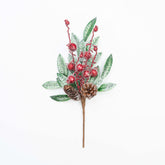 16" METALLIC LEAF CRABAPPLE CONE PICK