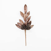 14" METALLIC LEAF PINECONE PICK