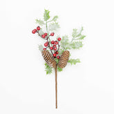 14" FROST BERRY HOLLY PINECONE PICK