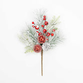 16" SNOW BERRY BALL CEDAR PINECONE PINE PICK