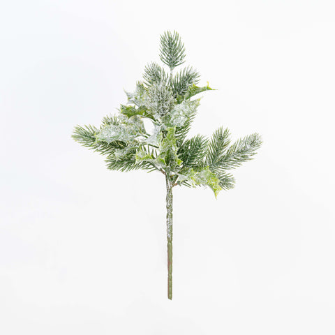 10" SNOW HOLLY PINE PICK