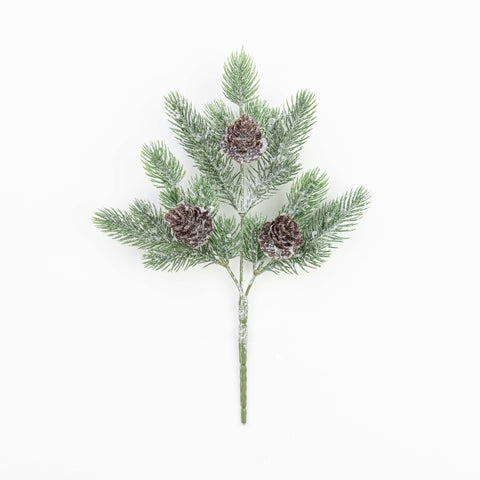 11" SNOW PINE PINECONE PICK