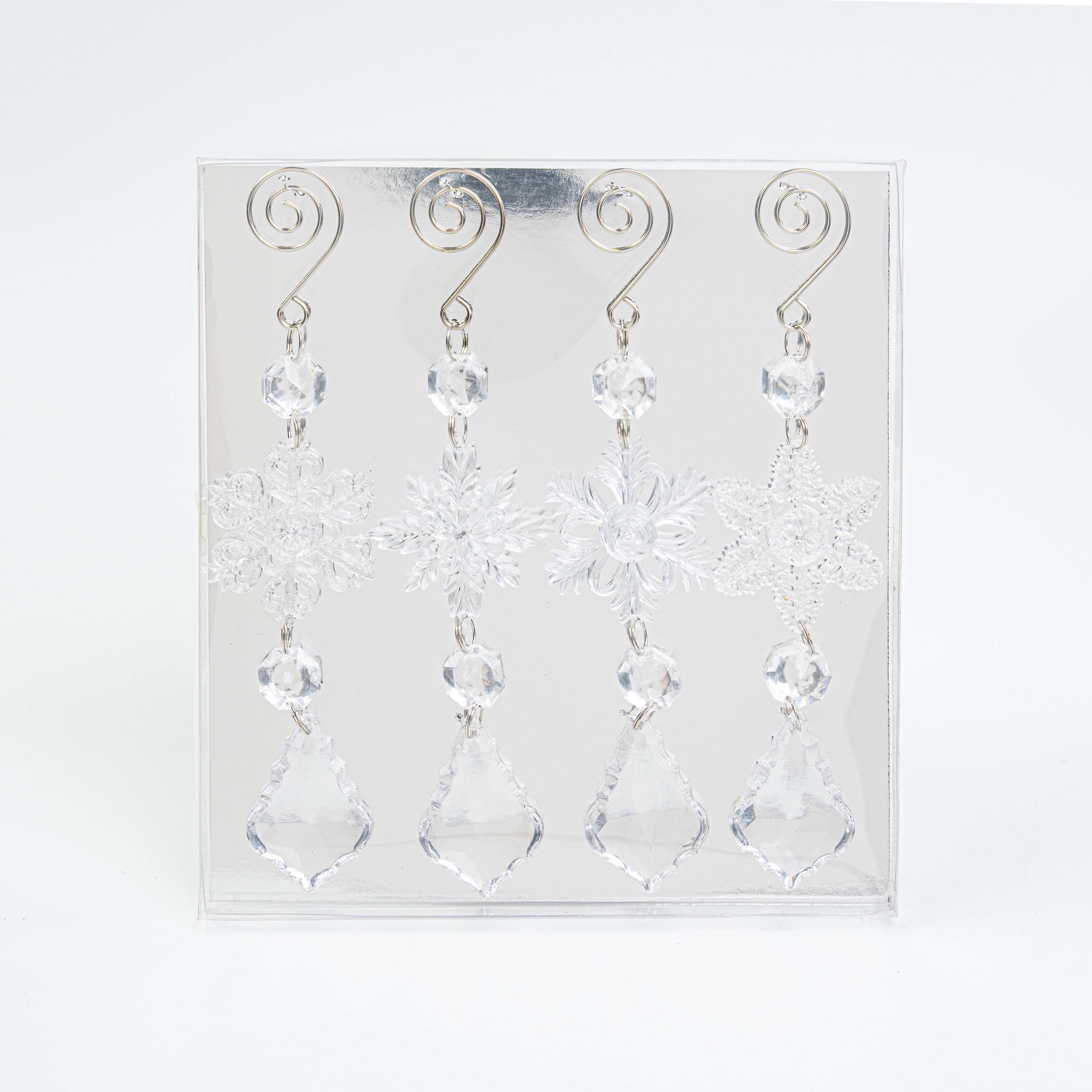 7" ACRYLIC SNOWFLAKE DROP ORN