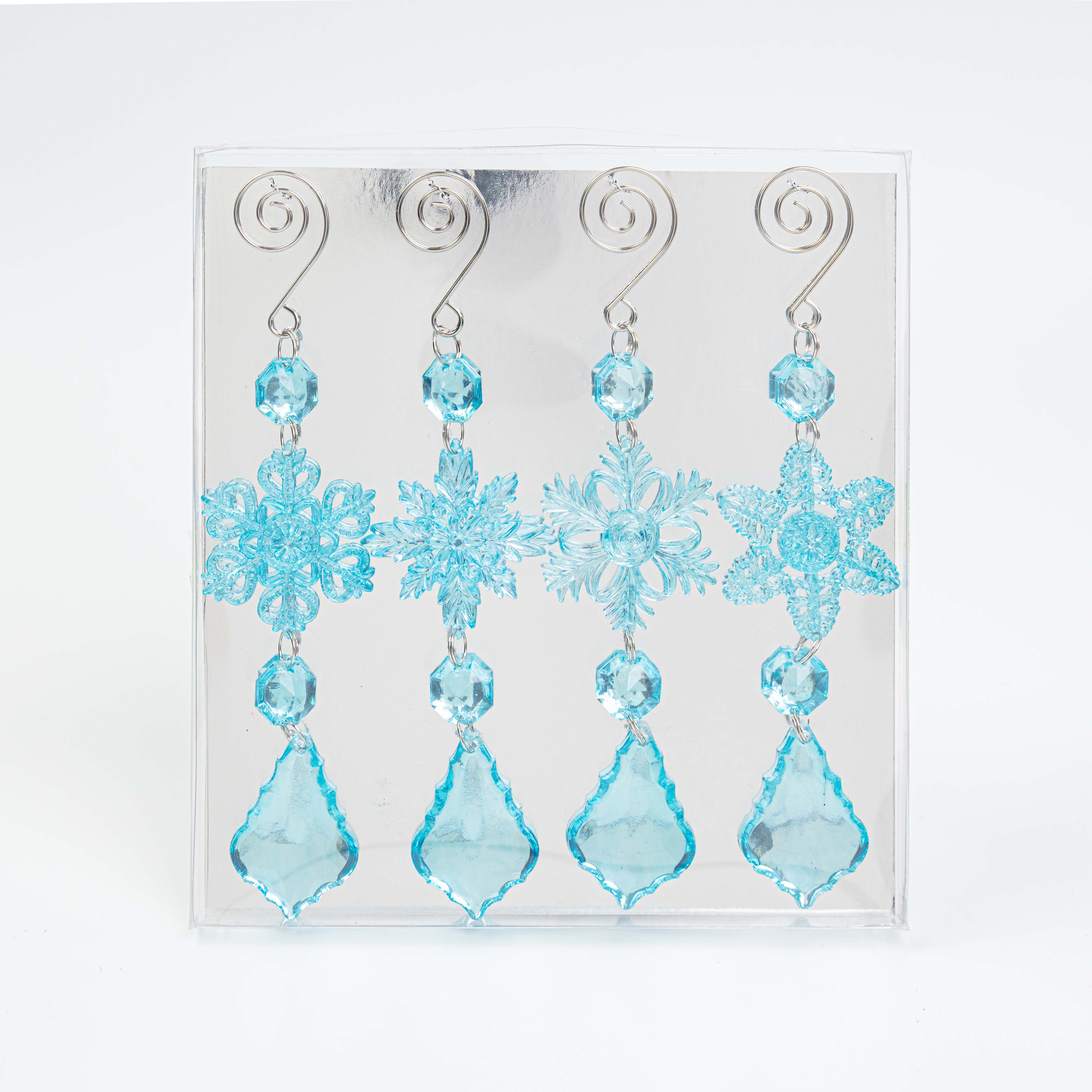 7" ACRYLIC SNOWFLAKE DROP ORN