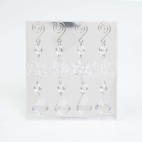 7" ACRYLIC SNOWFLAKE DROP ORN