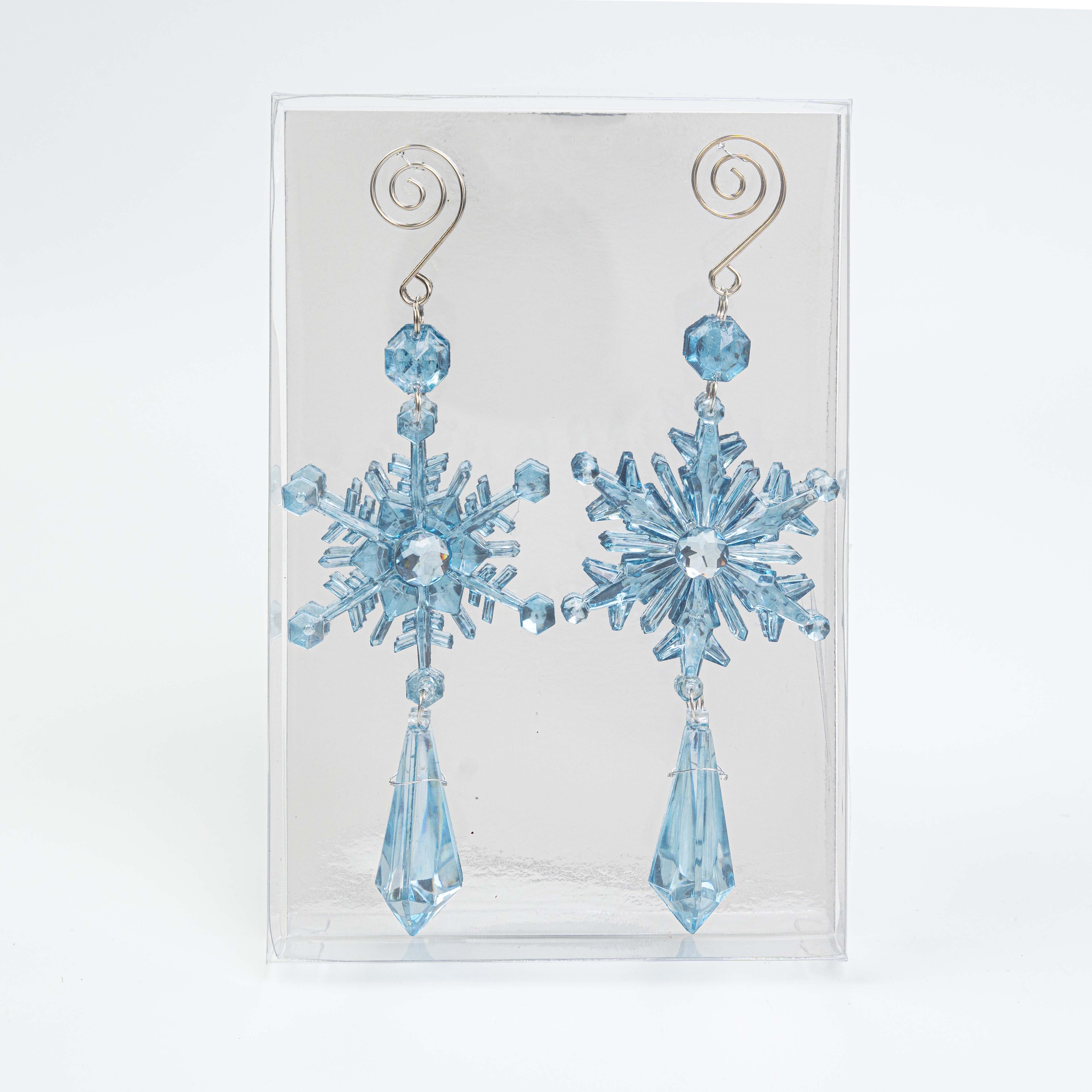 8.5" ACRYLIC SNOWFLAKE DROP ORN