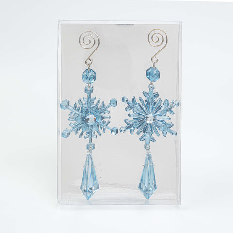 8.5" ACRYLIC SNOWFLAKE DROP ORN