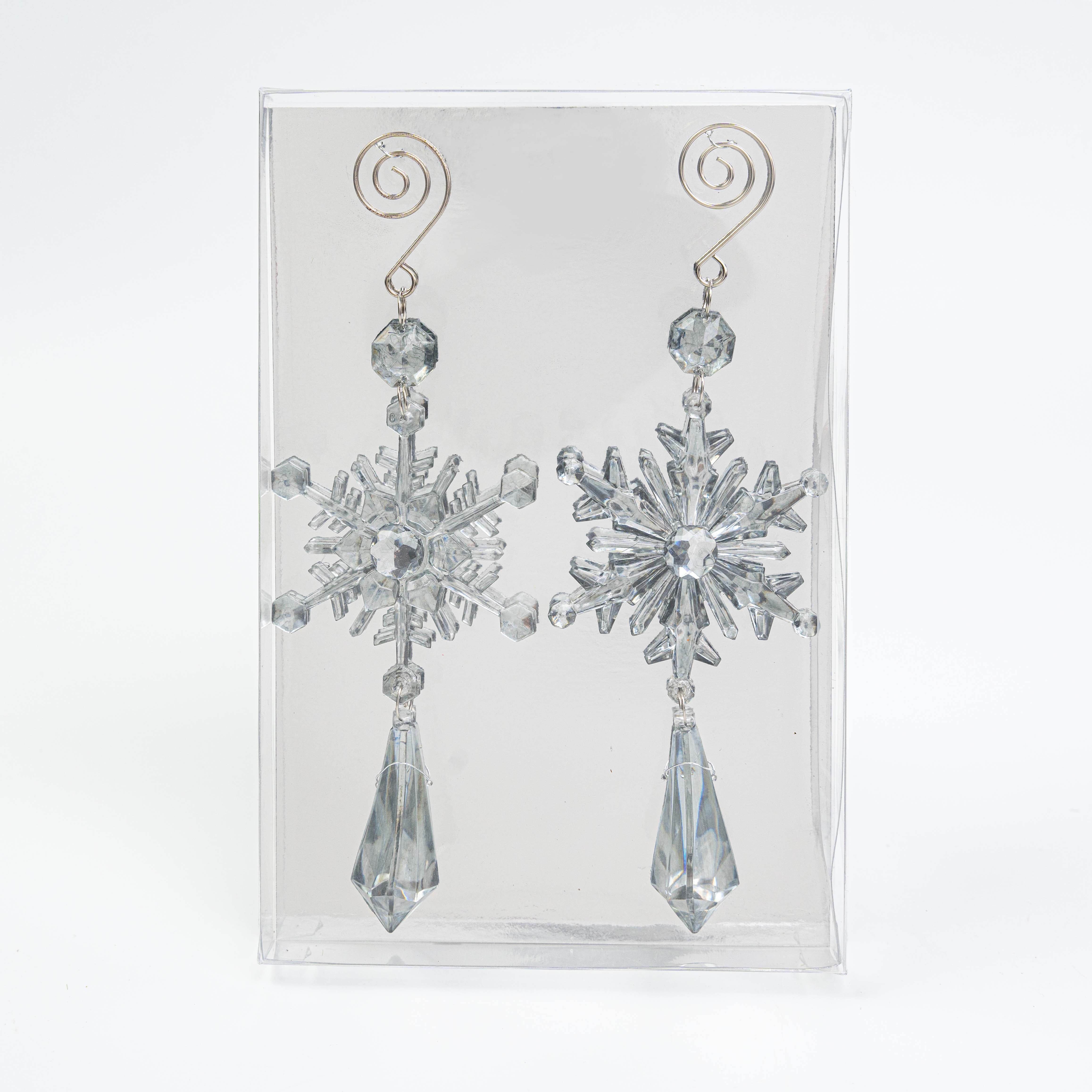 8.5" ACRYLIC SNOWFLAKE DROP ORN