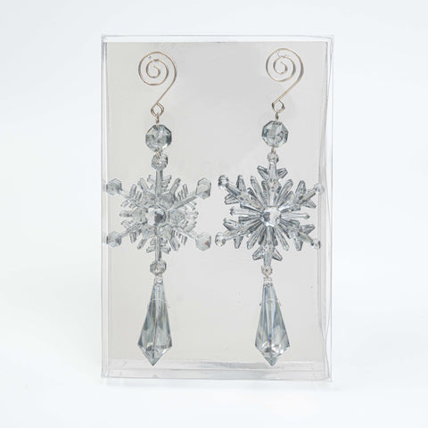 8.5" ACRYLIC SNOWFLAKE DROP ORN