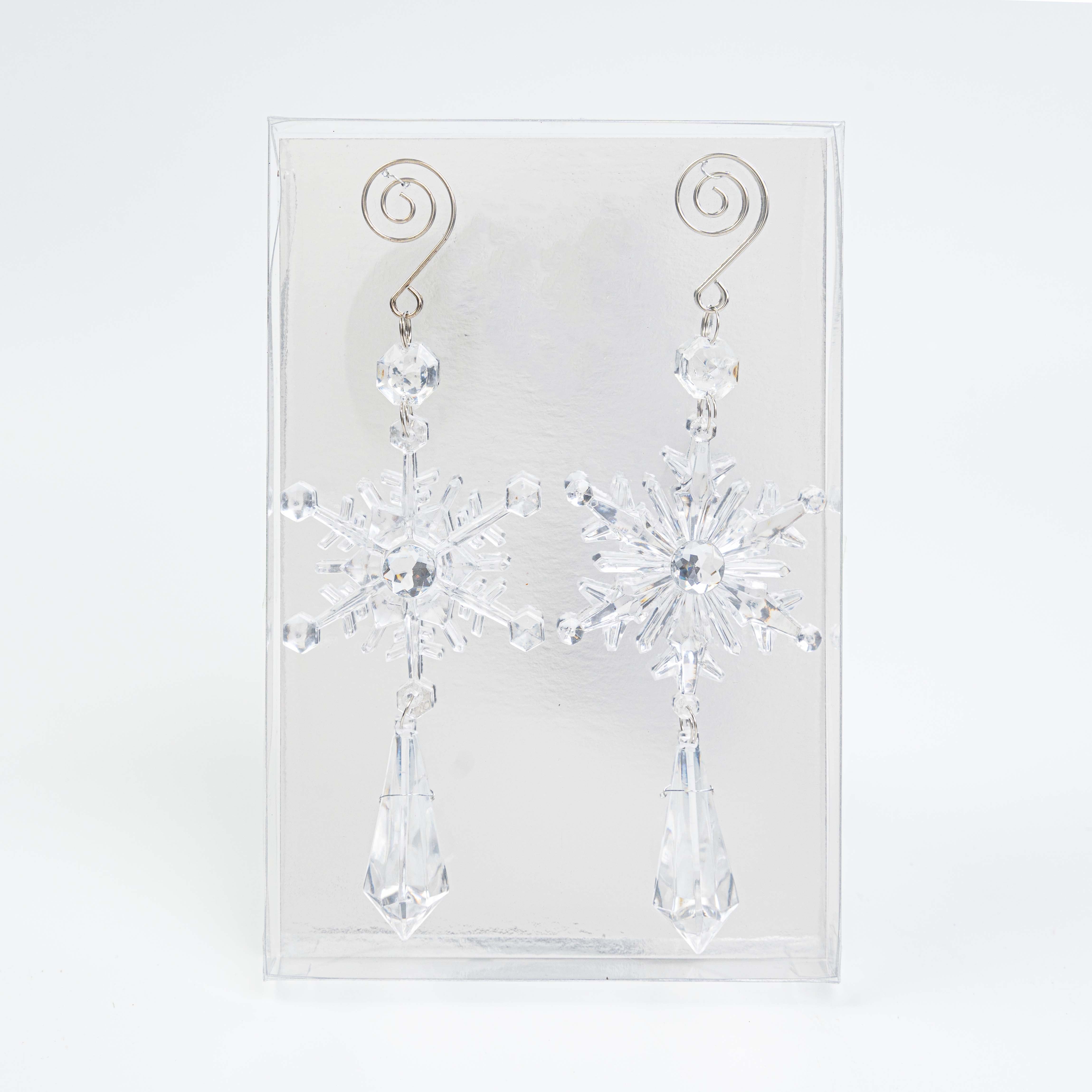8.5" ACRYLIC SNOWFLAKE DROP ORN