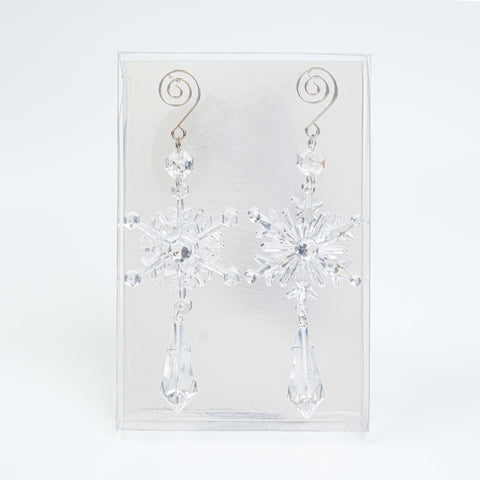 8.5" ACRYLIC SNOWFLAKE DROP ORN