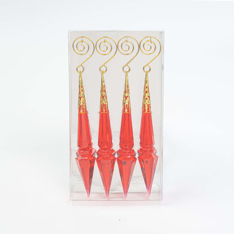 7" ACRYLIC ICICLE ORN BX OF 4