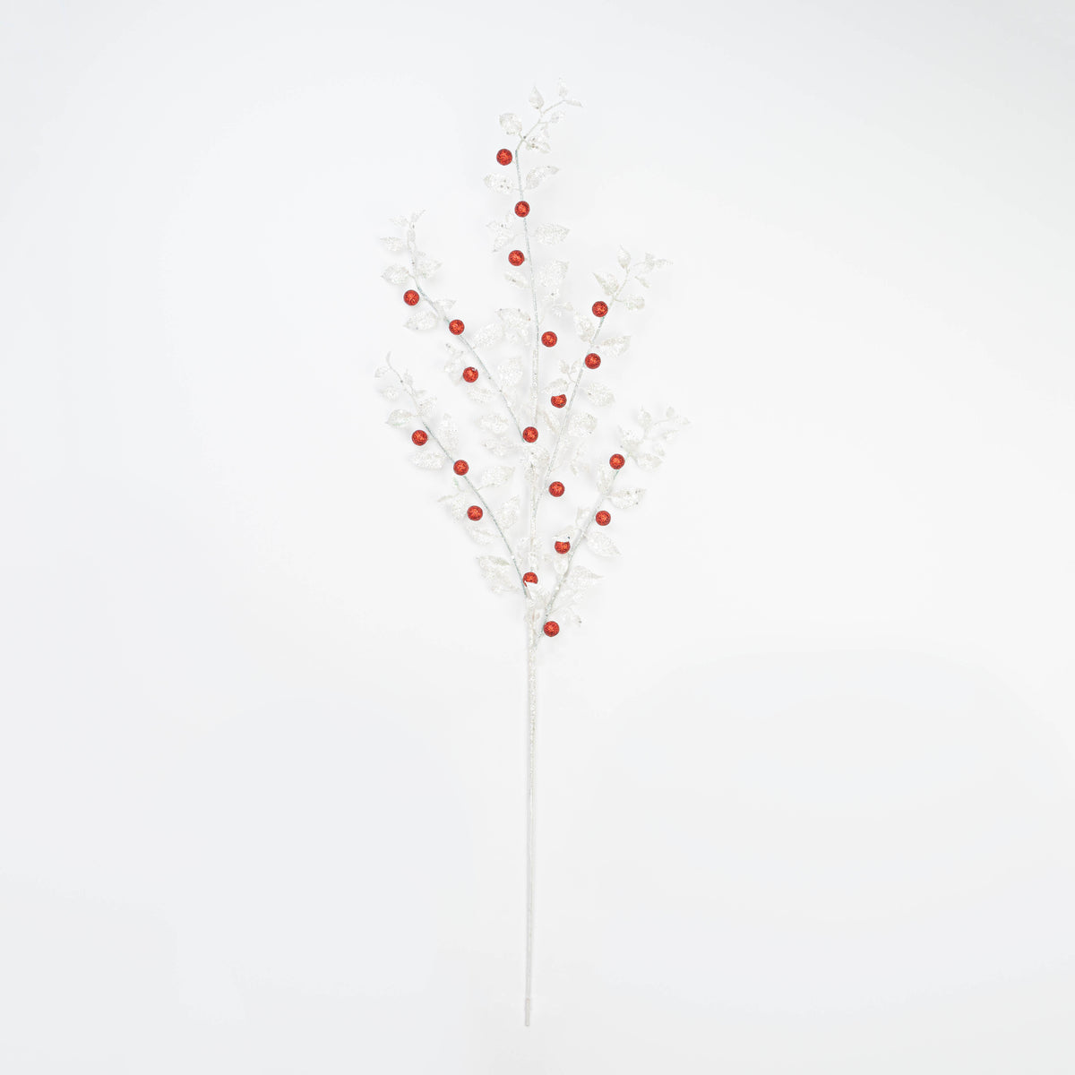 36" GLITTER LEAF BERRY SPRAY