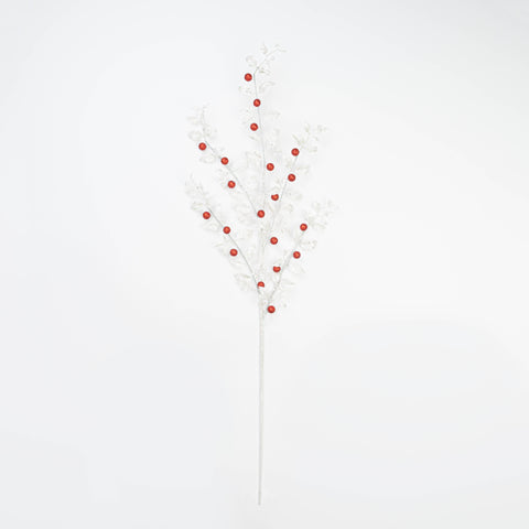 36" GLITTER LEAF BERRY SPRAY