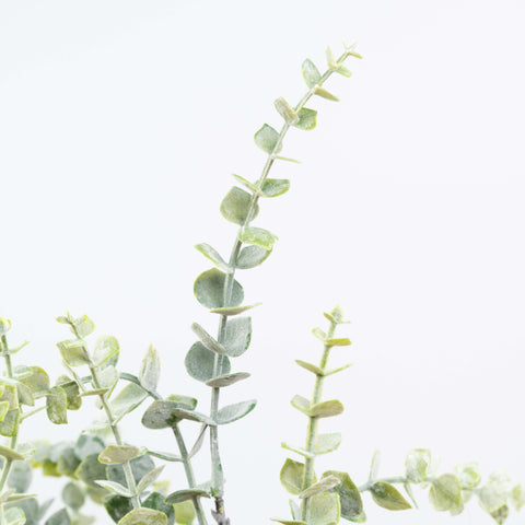 21" FLOCKED EUCALYPTUS LEAF BUSH X 5