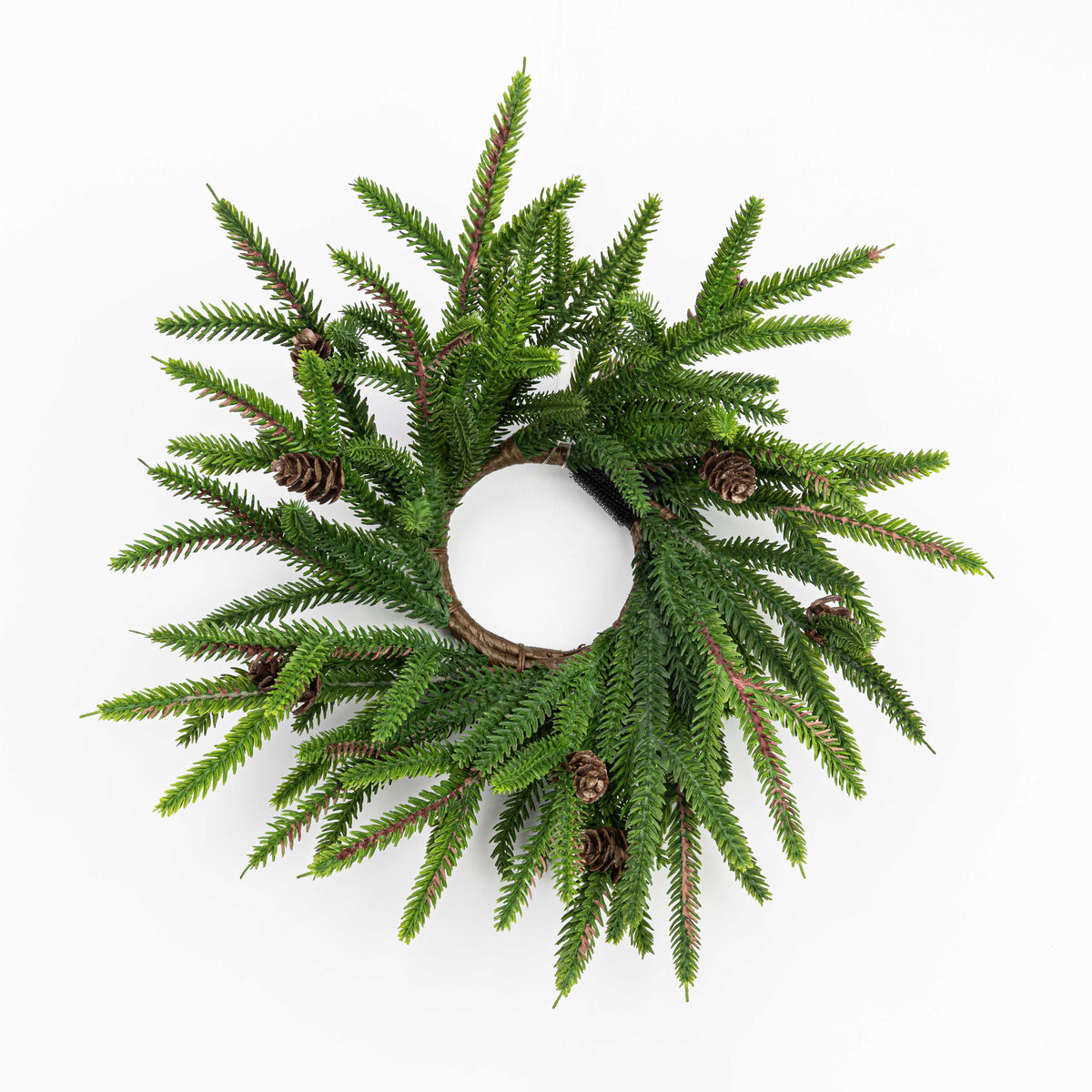 10" PINE PINECONE CANDLE RING WITH 2.5" INNER