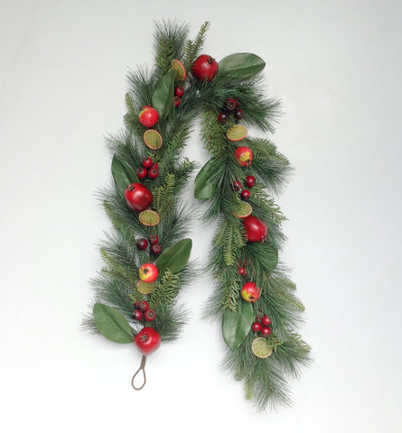 5' MIX FRUIT LEAF PINE GARLAND