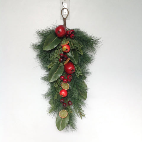 28" MIX FRUIT LEAF PINE TEARDROP