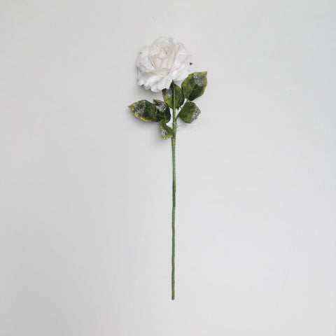 25" FROSTED ROSE STEM