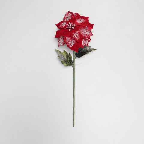 26" FROSTED POINSETTIA STEM