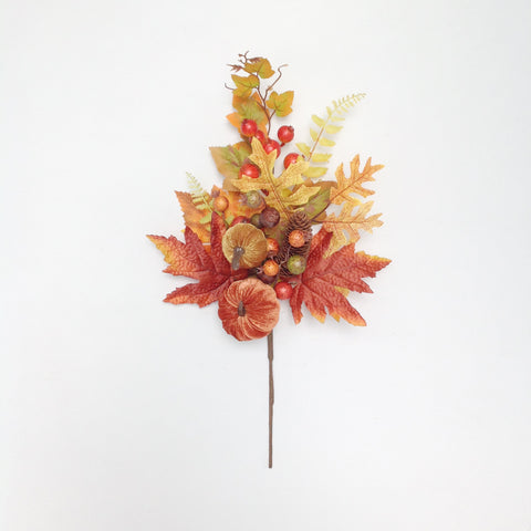 22" VELVET PUMPKIN CONE BERRY SPRAY