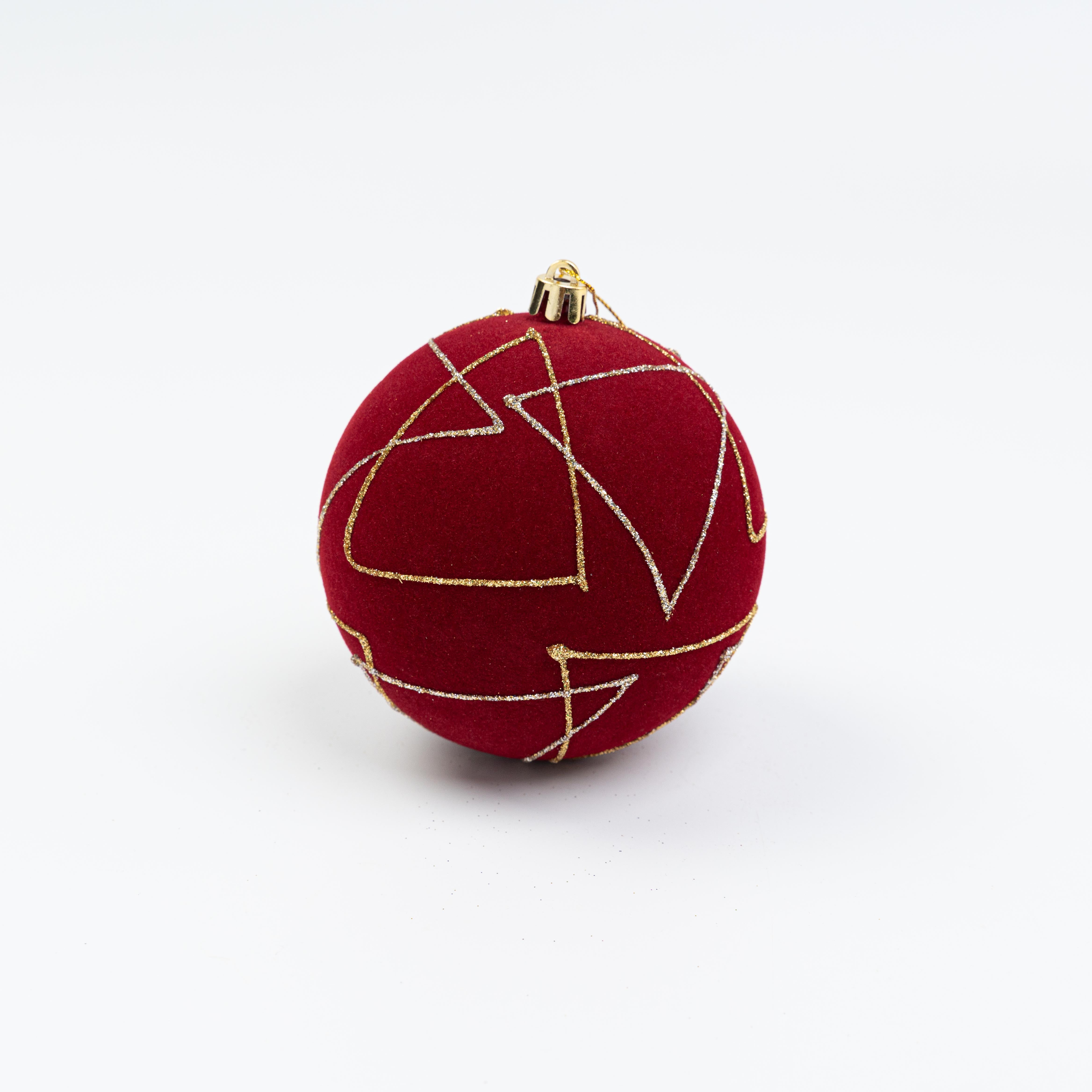 4" FLOCKED BALL ORNAMENT