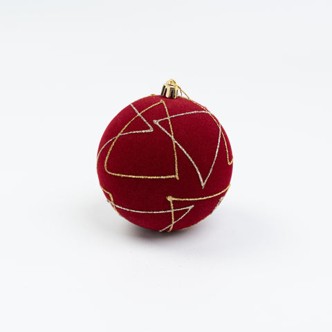4" FLOCKED BALL ORNAMENT
