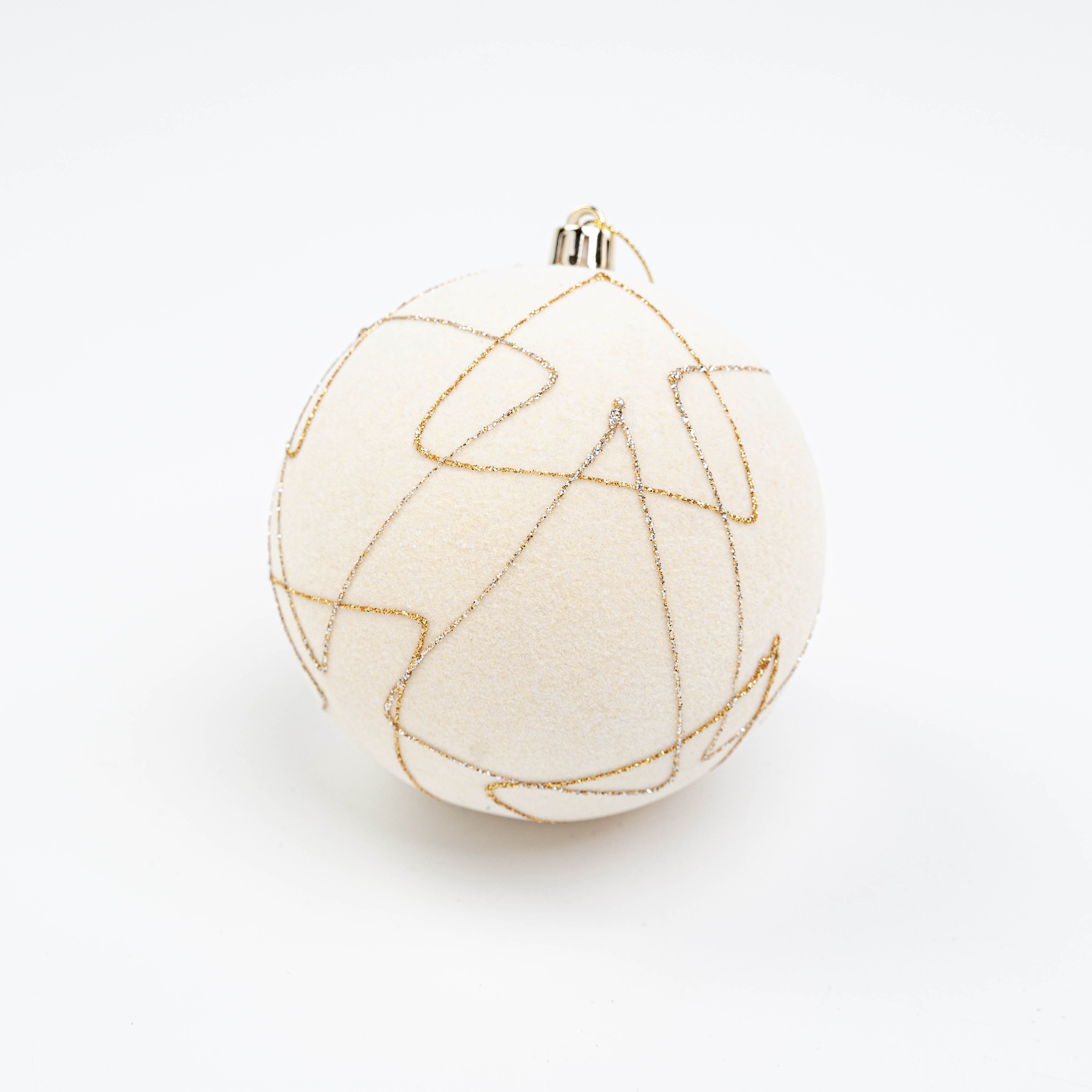 4" FLOCKED BALL ORNAMENT