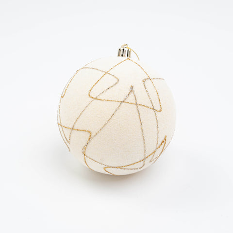 4" FLOCKED BALL ORNAMENT