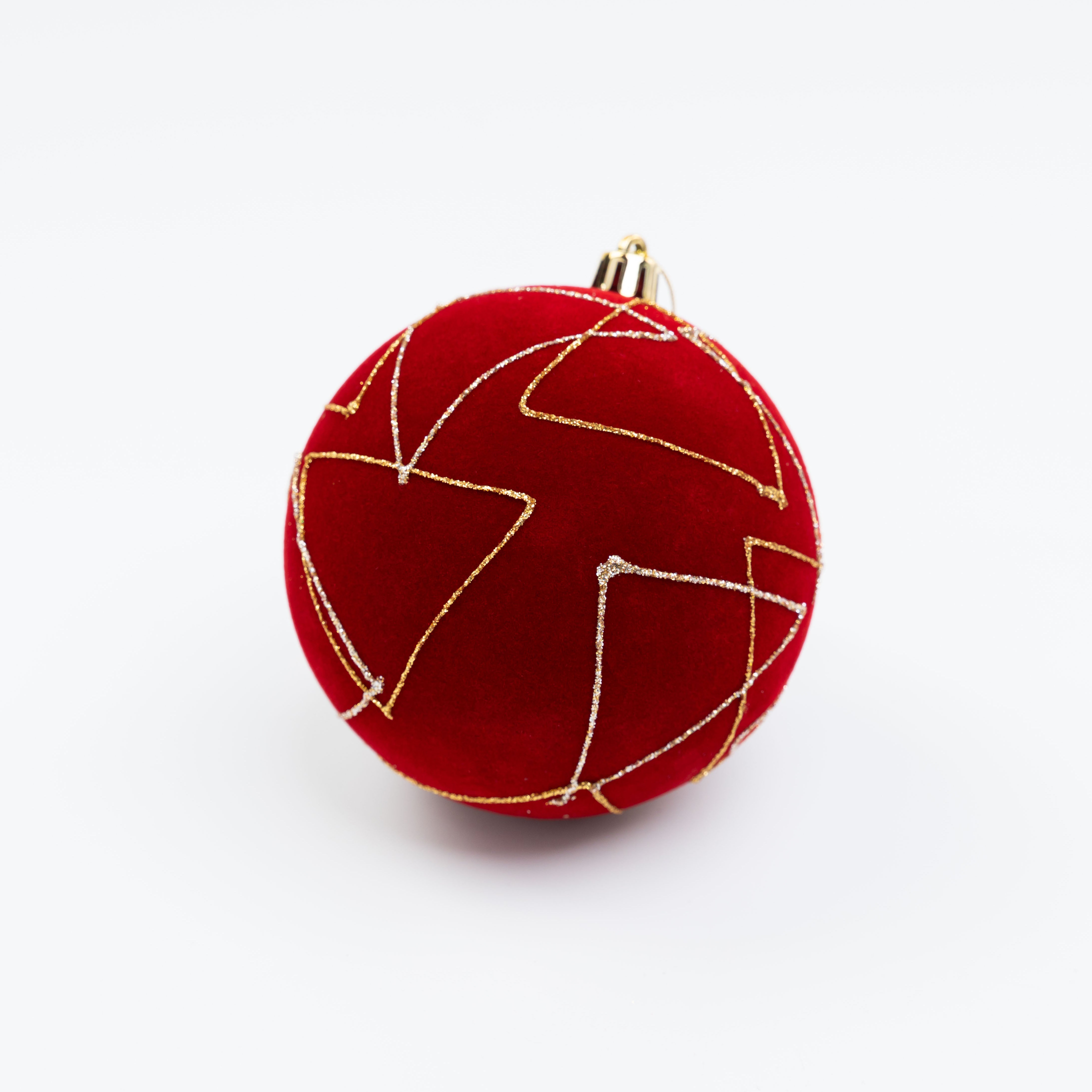 4" FLOCKED BALL ORNAMENT