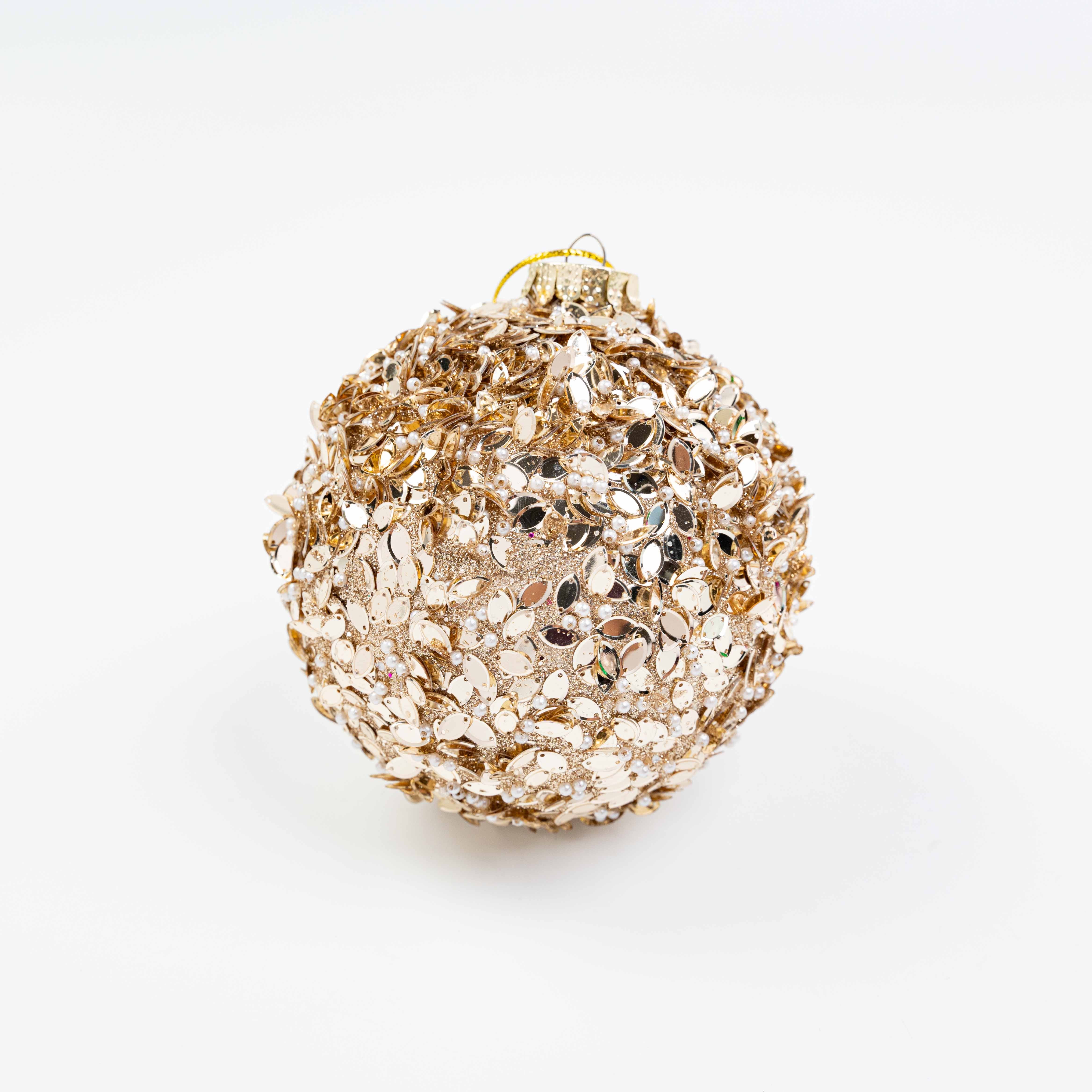 5" GLITTER SEQUIN BALL ORNAMENT