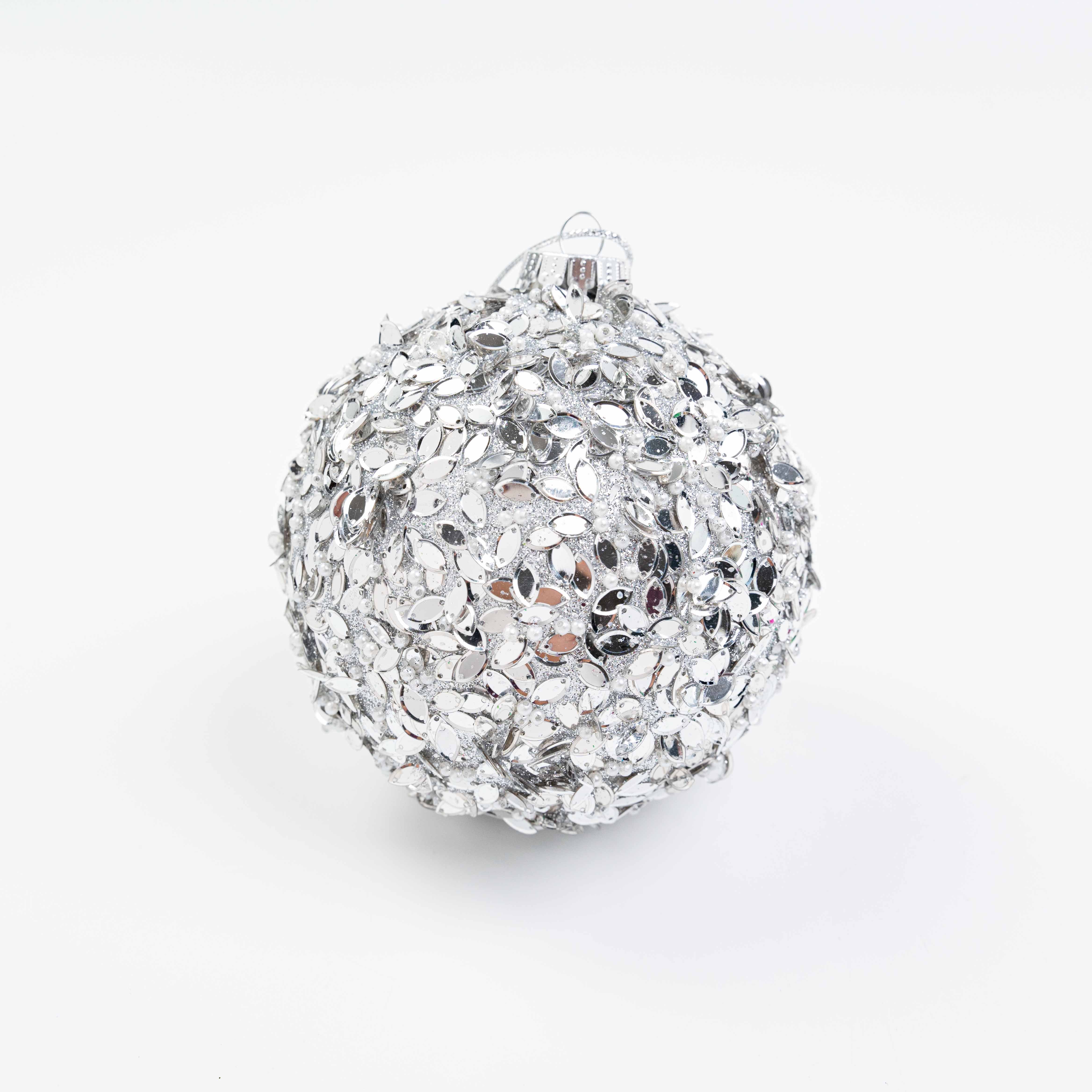 5" GLITTER SEQUIN BALL ORNAMENT