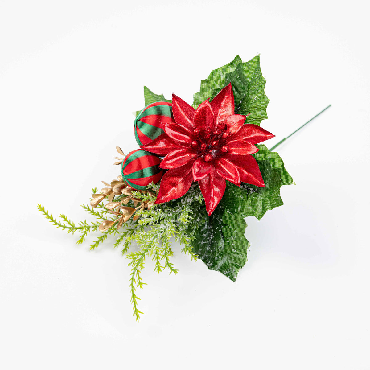 9" POINSETTIA BALL LEAF PICK