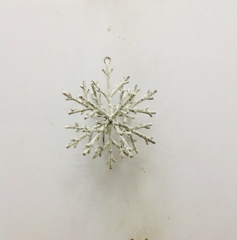 8" FROSTED 3-D SNOWFLAKE ORNAMENT