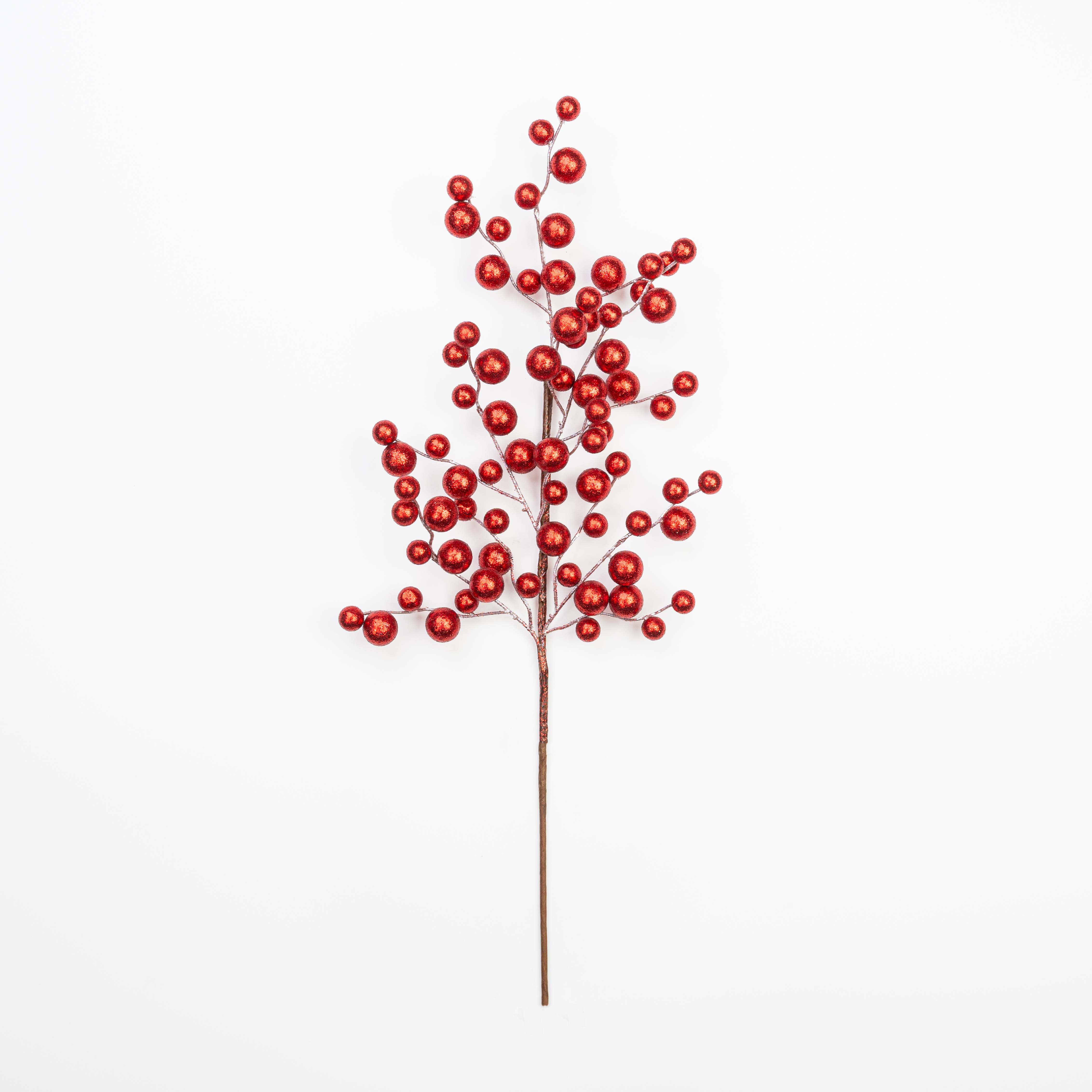 25" GLITTER BERRY SPRAY