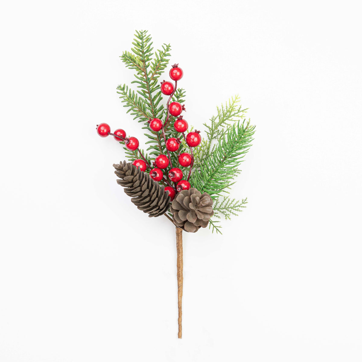 14.5" BERRY PINE CEDAR PINECONE PICK