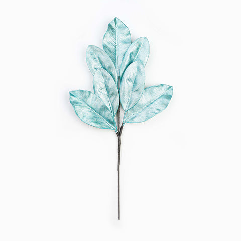 25" METALLIC MAGNOLIA LEAF SPRAY X 7