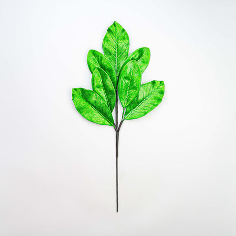 25" METALLIC MAGNOLIA LEAF SPRAY X 7