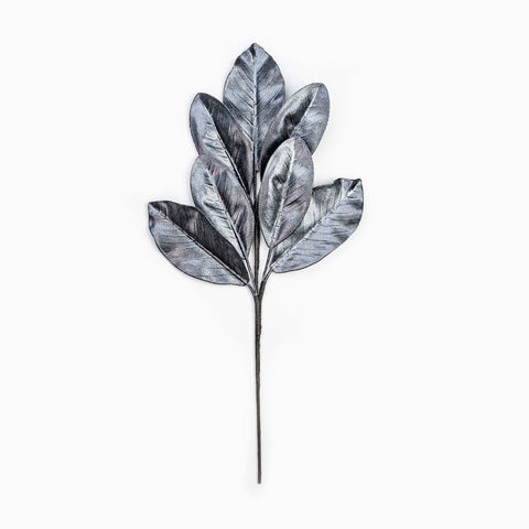 25" METALLIC MAGNOLIA LEAF SPRAY X 7