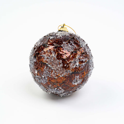4" FROST CRINKLE FOIL BALL ORNAMENT