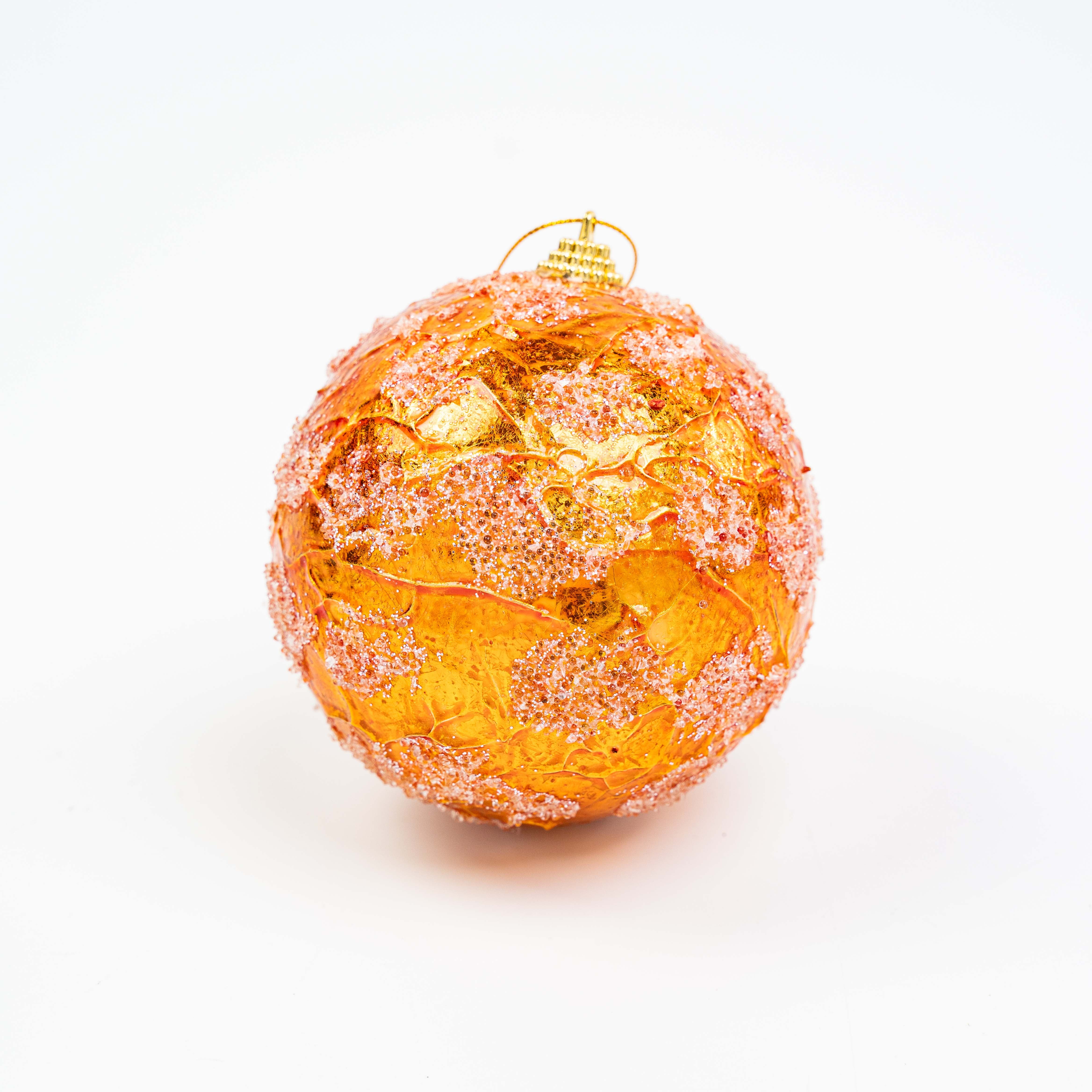 4" FROST CRINKLE FOIL BALL ORNAMENT