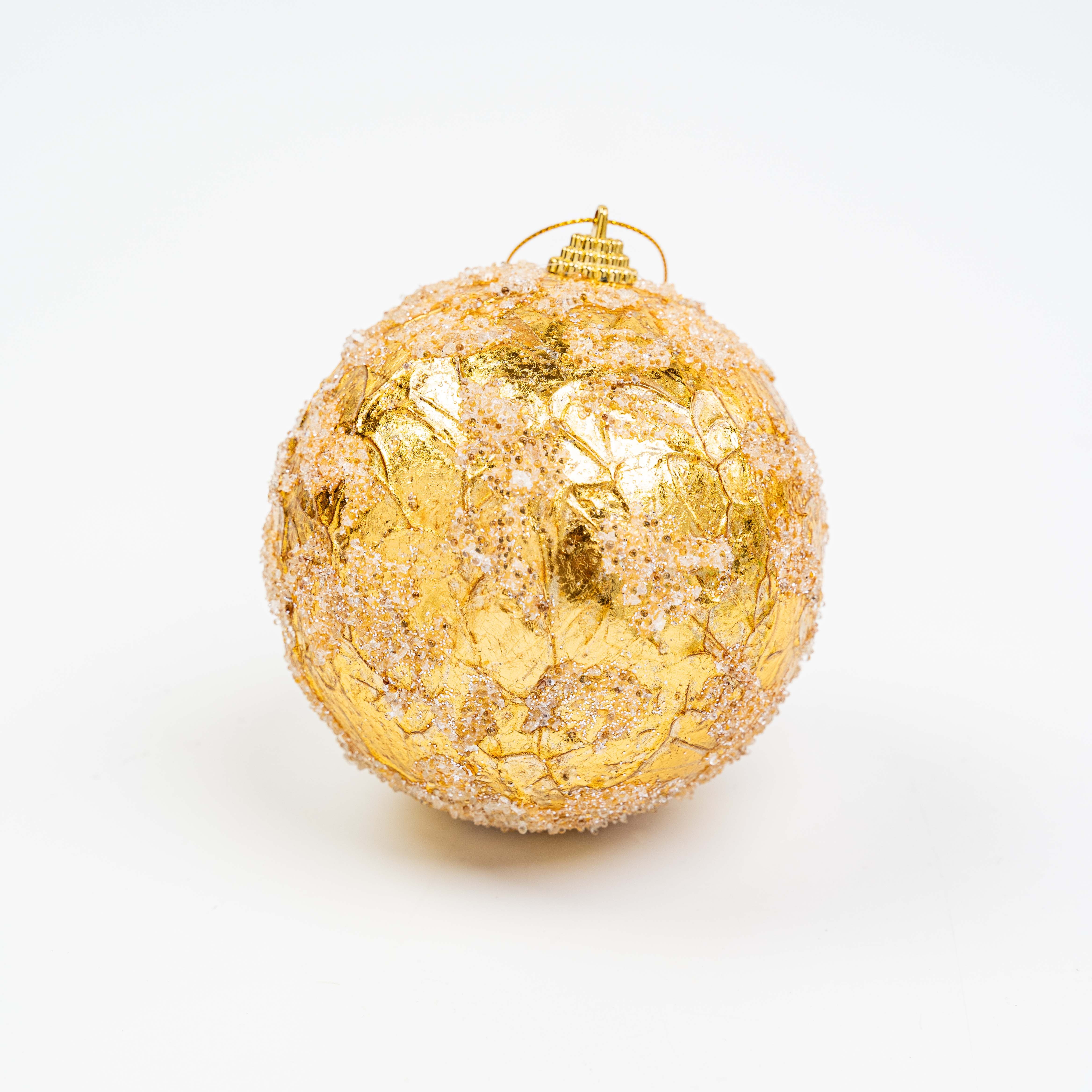 4" FROST CRINKLE FOIL BALL ORNAMENT