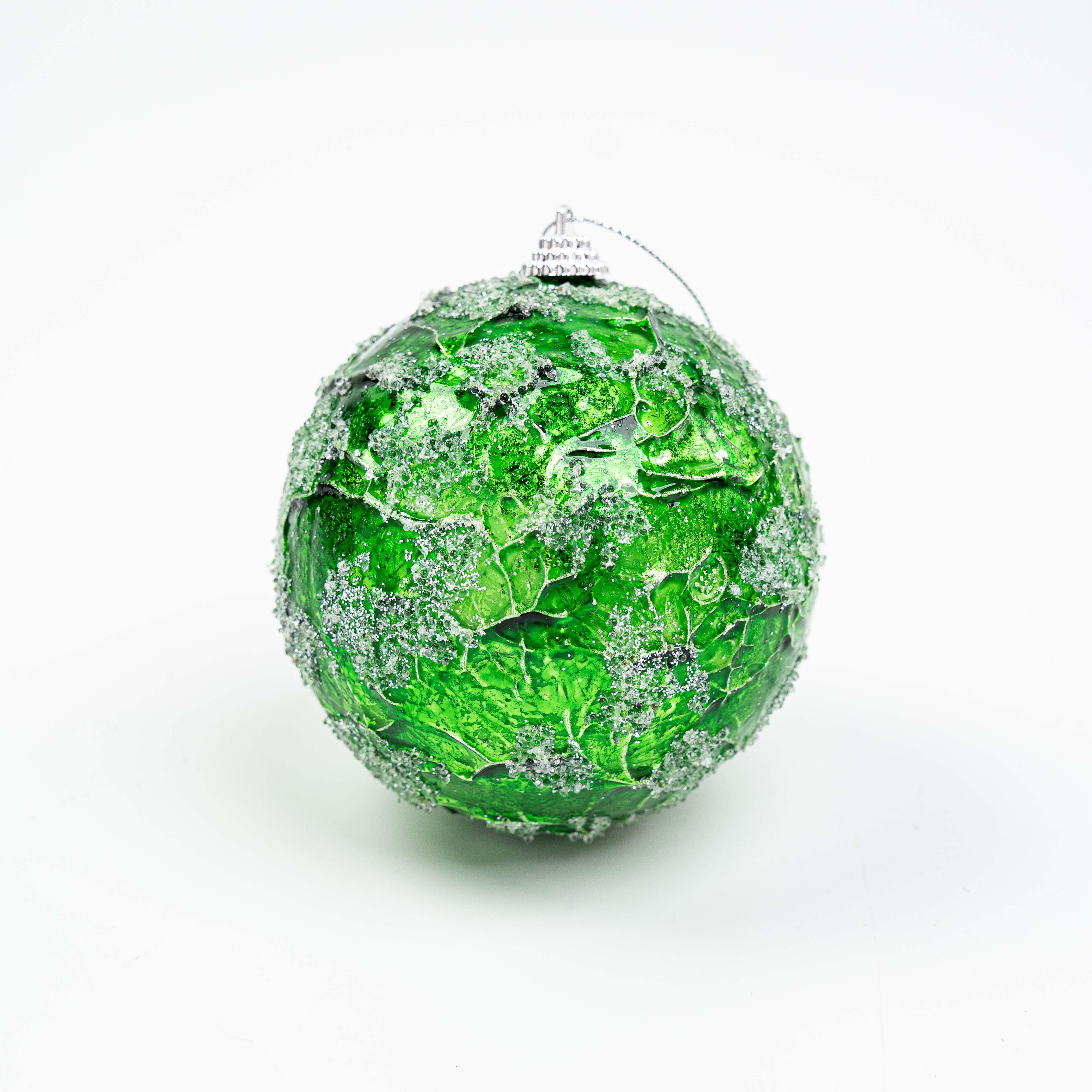 4" FROST CRINKLE FOIL BALL ORNAMENT