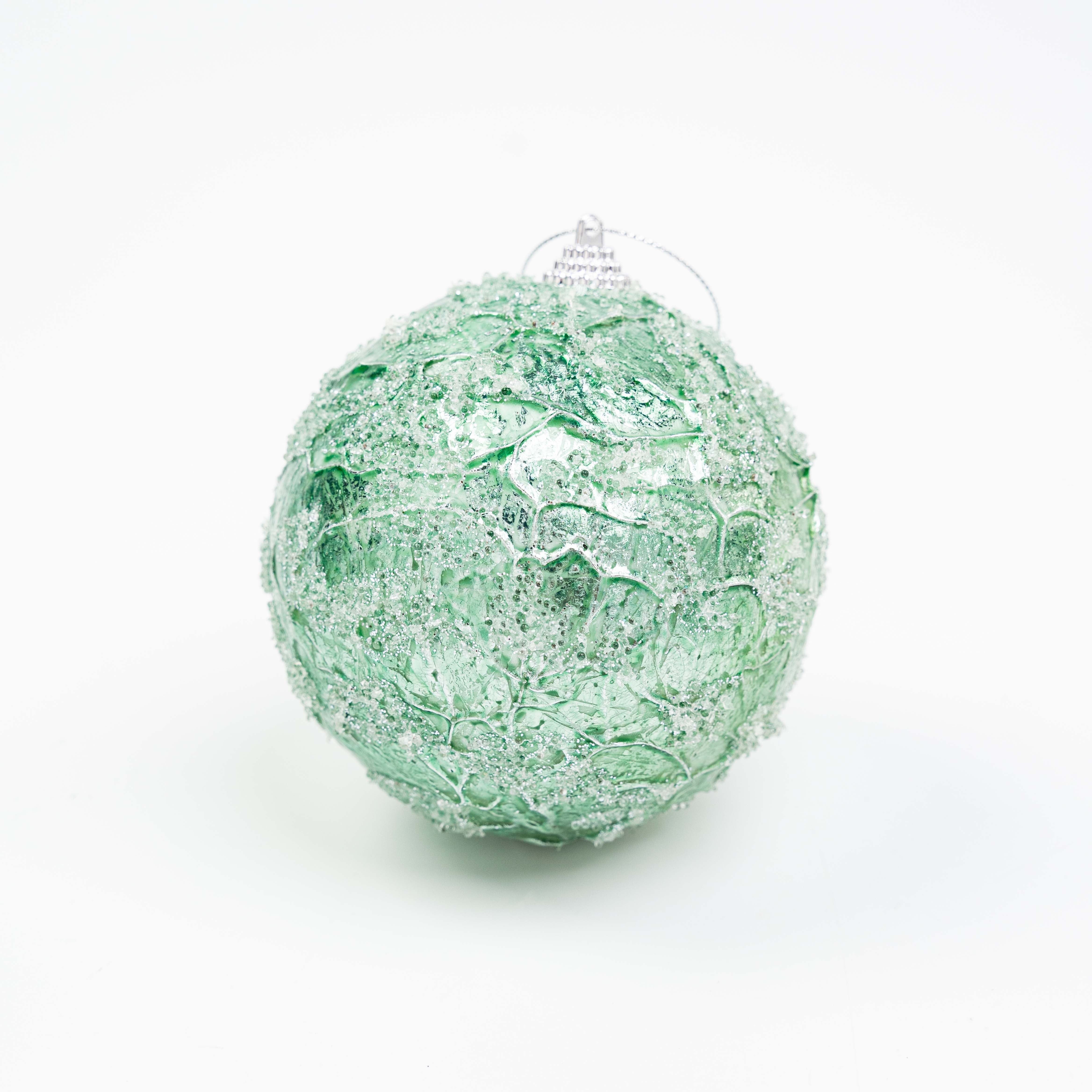 4" FROST CRINKLE FOIL BALL ORNAMENT