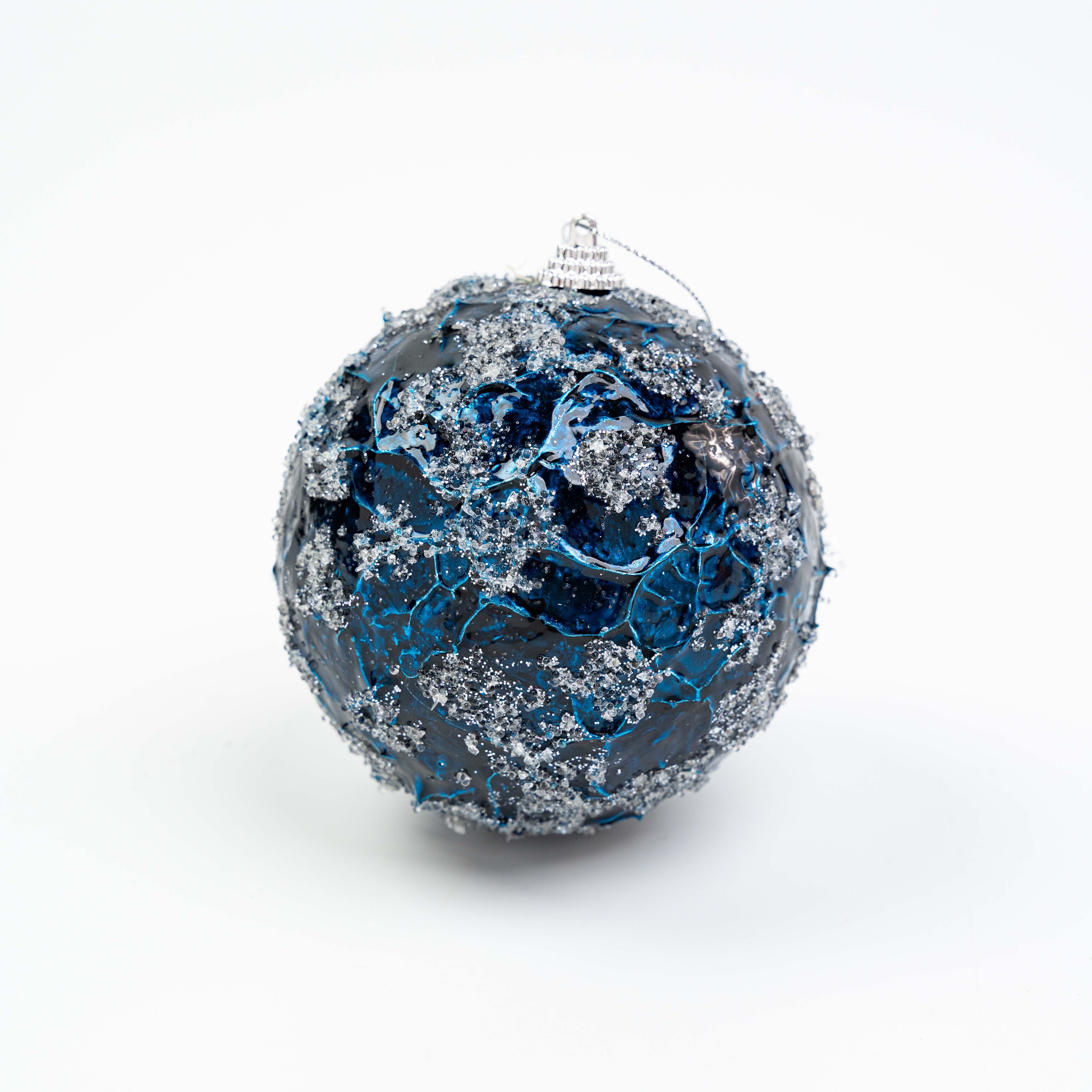 4" FROST CRINKLE FOIL BALL ORNAMENT