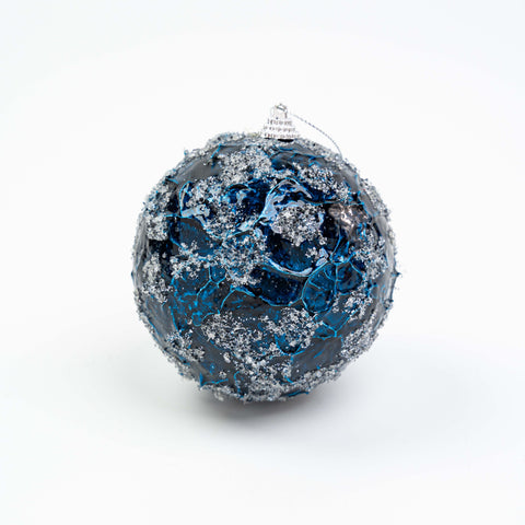 4" FROST CRINKLE FOIL BALL ORNAMENT
