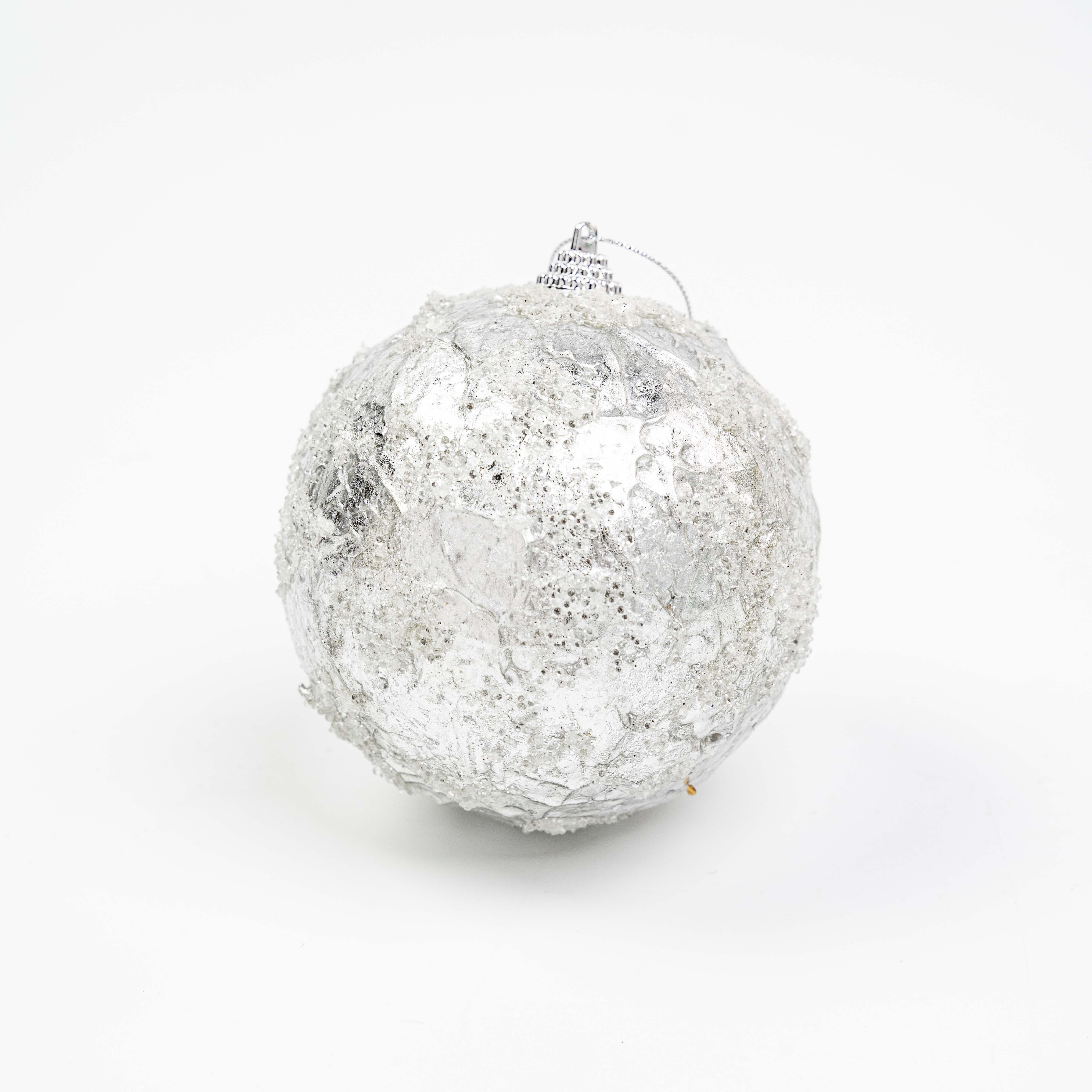 4" FROST CRINKLE FOIL BALL ORNAMENT