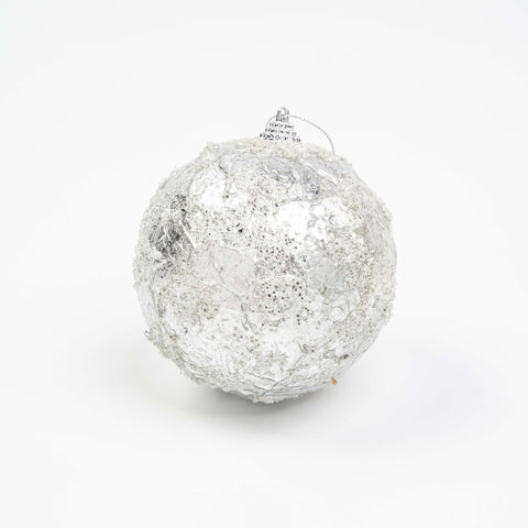 4" FROST CRINKLE FOIL BALL ORNAMENT